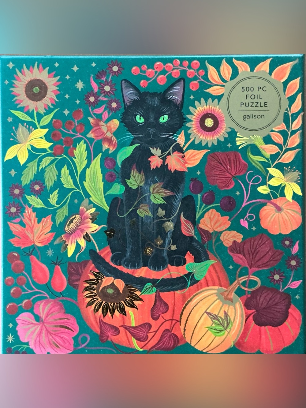 Galison “Whiskers of Autumn” 500 piece puzzle with foil accents